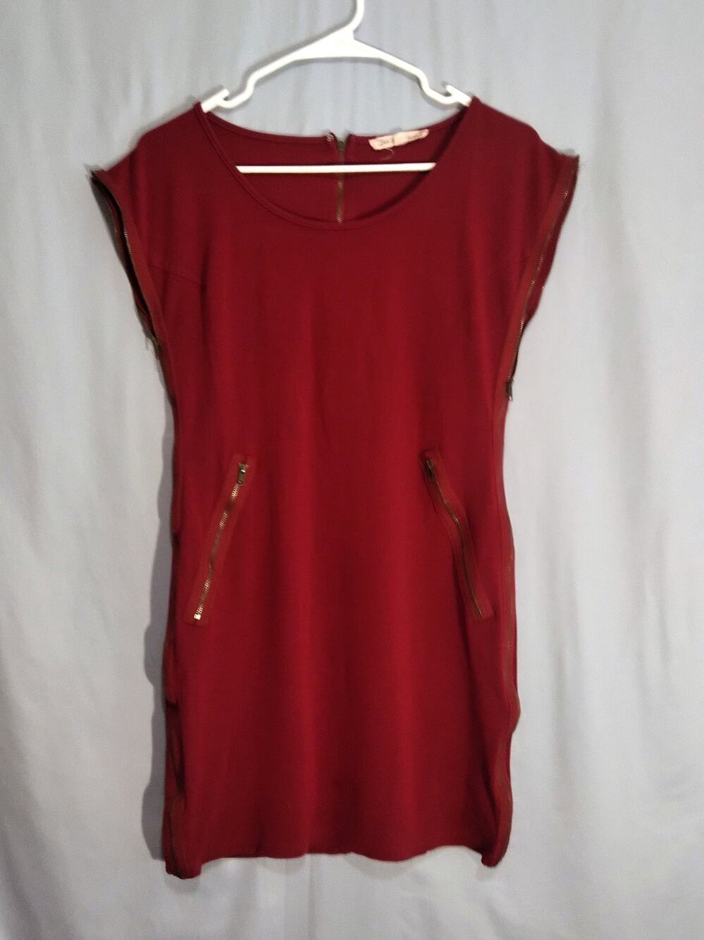 Hot & Delicious Red/Burgundy Zippered Dress